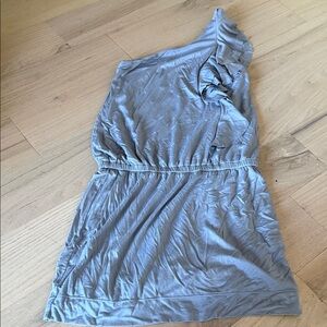 Express One Shoulder Dress in Light Gray